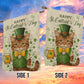 Four-Leaf Clover Cat Garden Flag & House Flag, Happy St. Cattrick's Day Irish Outdoor Decor, St Patrick's Day Yard Flag Gift For Cat Lover