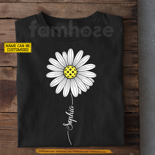 Personalized Pickleball T-shirt, Pickleball Flower Sport Tees Gift For Pickleball Lovers