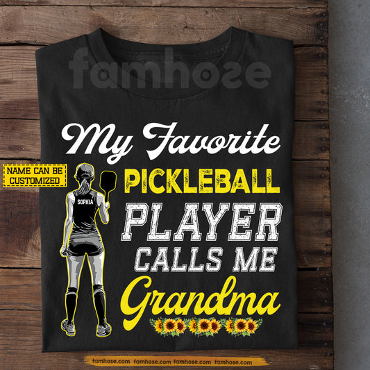 Personalized Pickleball Girl T-shirt, My Favorite Pickleball Player Sport Tees Gift For Pickleball Grandma