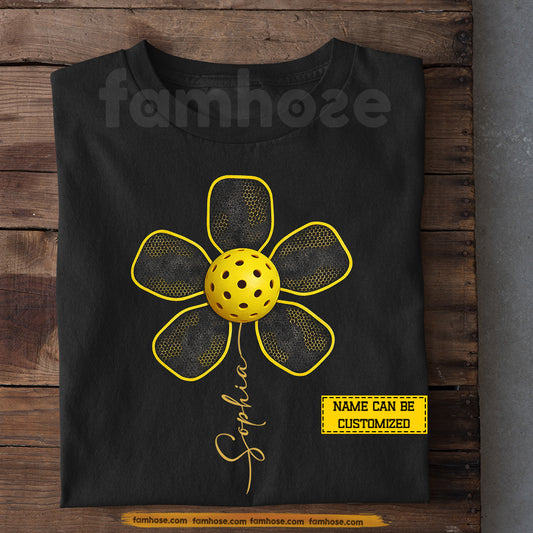 Personalized Pickleball T-shirt, Pickleball Flower Sport Tees Gift For Pickleball Lovers