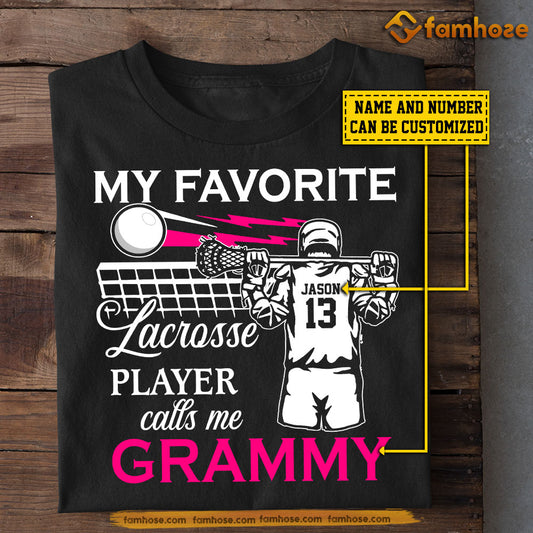 Personalized Lacrosse T-shirt, Lacrosse Player Calls Me, Mother's Day Gift For Mom & Grammy From Lacrosse Boy