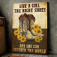 Funny Cowgirl Poster & Canvas, Give A Girl The Right Shoes Conquer The World, Cowgirl Canvas Wall Art, Poster Gift For Horse Lovers