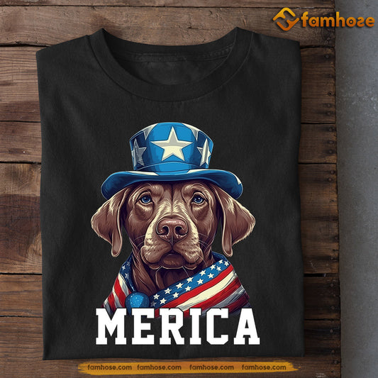July 4th Dog T-shirt, Merica Labrador, Independence Day Gift For Dog Lovers, Dog Owners, Dog Tees