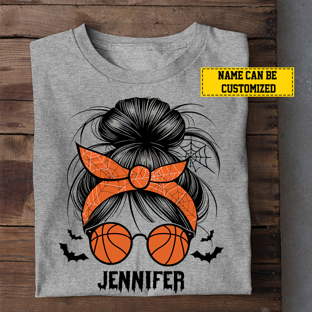 Personalized Halloween Basketball T-shirt, Basketball Witch, Spooky Gift For Basketball Lovers