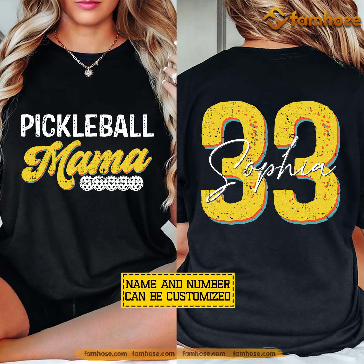 Personalized Pickleball Two-Sided T-shirt, Pickleball Mama Sport Tees Gift For Pickleball Lover