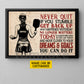 Personalized Pickleball Girl Canvas Painting, Never Quit If You Stumble Sport Wall Art Decor, Poster Gift For Pickleball Lover