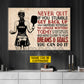 Personalized Pickleball Girl Canvas Painting, Never Quit If You Stumble Sport Wall Art Decor, Poster Gift For Pickleball Lover