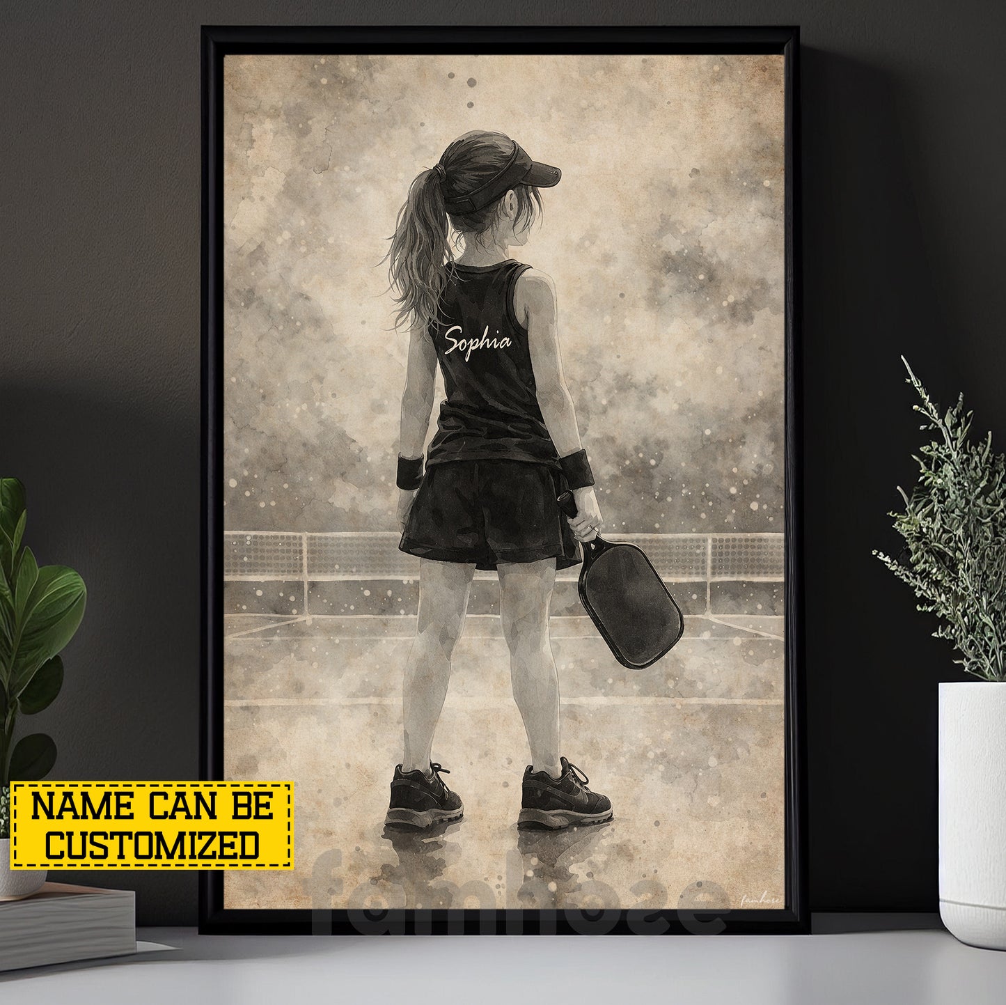 Personalized Pickleball Girl Kid Canvas Painting, Every Champion Starts Here Sport Wall Art Decor, Poster Gift For Pickleball Lover