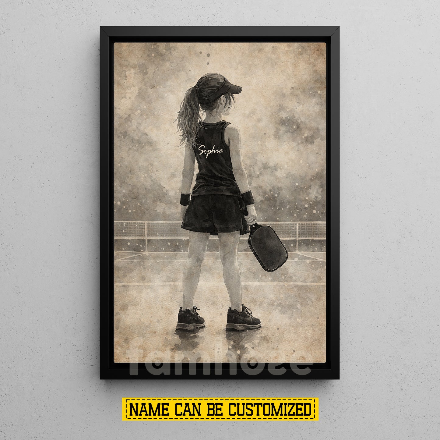 Personalized Pickleball Girl Kid Canvas Painting, Every Champion Starts Here Sport Wall Art Decor, Poster Gift For Pickleball Lover