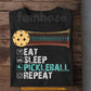 Funny Pickleball T-shirt, Eat Sleep Pickleball Repeat Sport Tee Gift For Pickleball Lovers