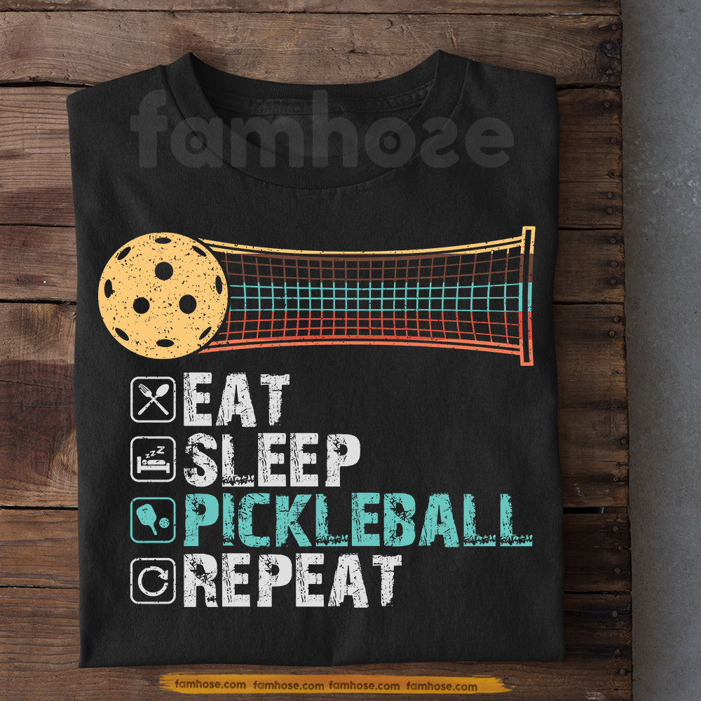 Funny Pickleball T-shirt, Eat Sleep Pickleball Repeat Sport Tee Gift For Pickleball Lovers
