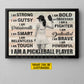 Personalized Pickleball Girl Canvas Painting, I Am A Pickleball Player Sport Wall Art Decor, Poster Gift For Pickleball Lovers