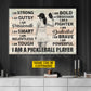 Personalized Pickleball Girl Canvas Painting, I Am A Pickleball Player Sport Wall Art Decor, Poster Gift For Pickleball Lovers
