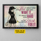 Motivational Personalized Pickleball Girl Canvas Painting, How Hard You're Willing To Work For It Sport Wall Art Decor, Poster Gift For Pickleball Lover