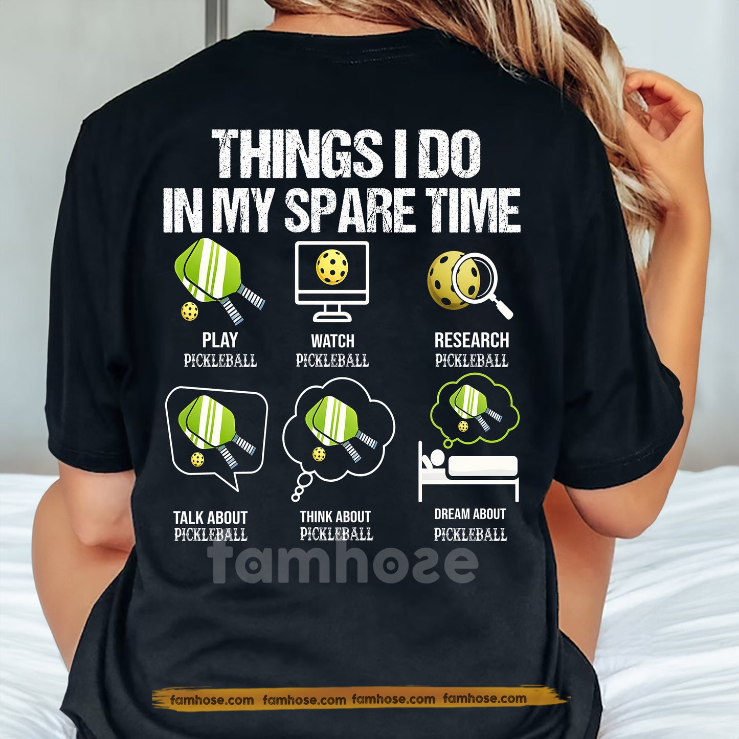 Funny Pickleball Backside T-shirt, Things I Do In My Spare Time Sport Tees Gift For Pickleball Lover