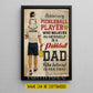 Personalized Pickleball Dad Girl Canvas Painting, Behind Every Pickleball Player Sport Wall Art Decor, Poster Gift For Pickleball Lover