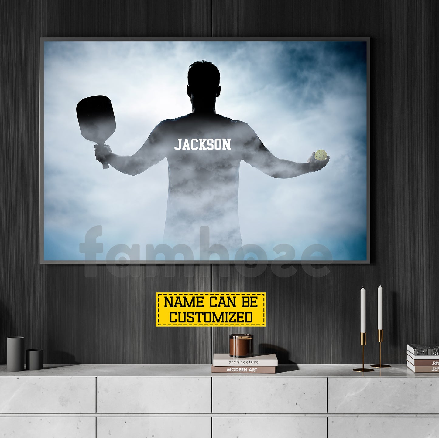 Personalized Pickleball Boy Canvas Painting, From Shadow To Champion Sport Wall Art Decor, Poster Gift For Pickleball Lover