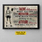 Motivational Personalized Pickleball Girl Canvas Painting, Your Talent Determines What You Can Do Sport Wall Art Decor, Poster Gift For Pickleball Lover