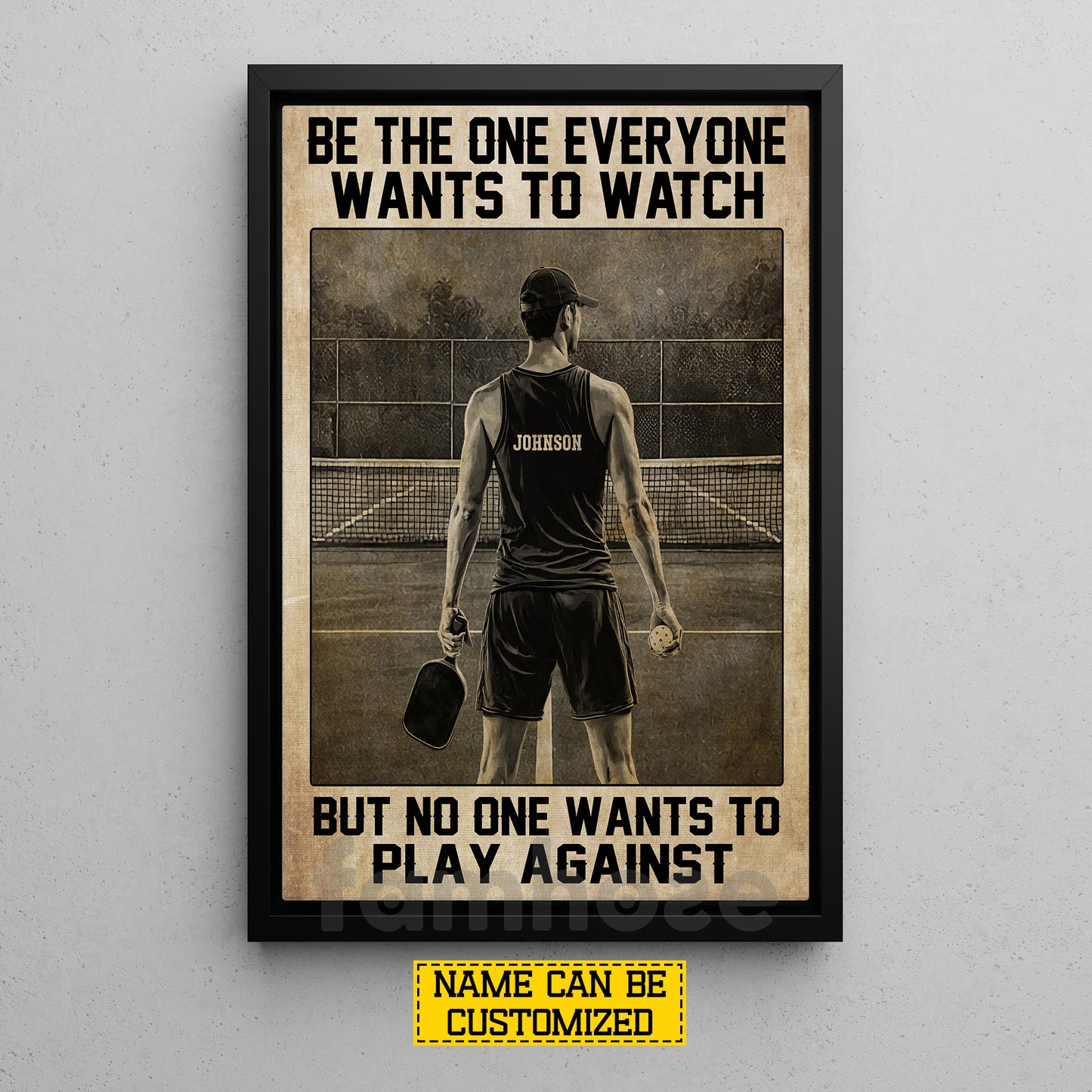 Personalized Pickleball Boy Canvas Painting, Be The One Everyone Wants To Watch Sport Wall Art Decor, Poster Gift For Pickleball Lover