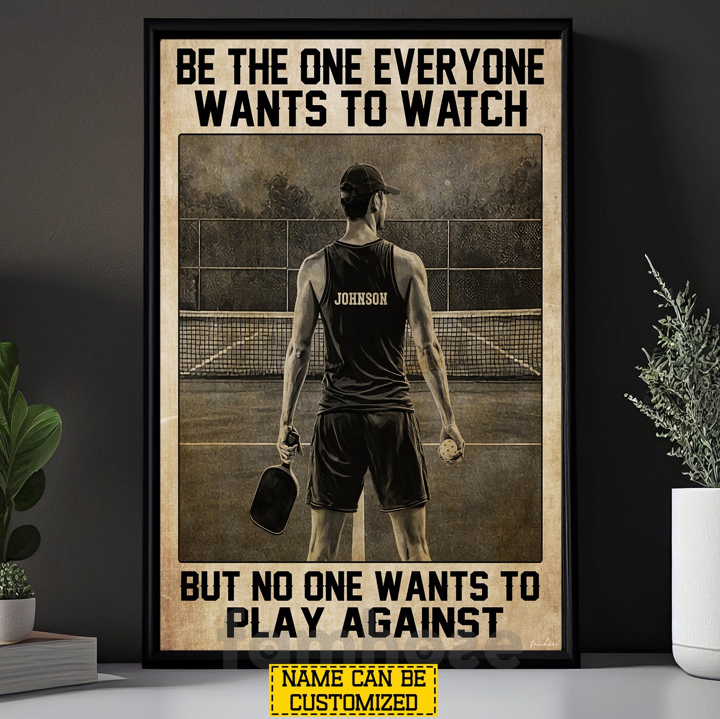Personalized Pickleball Boy Canvas Painting, Be The One Everyone Wants To Watch Sport Wall Art Decor, Poster Gift For Pickleball Lover