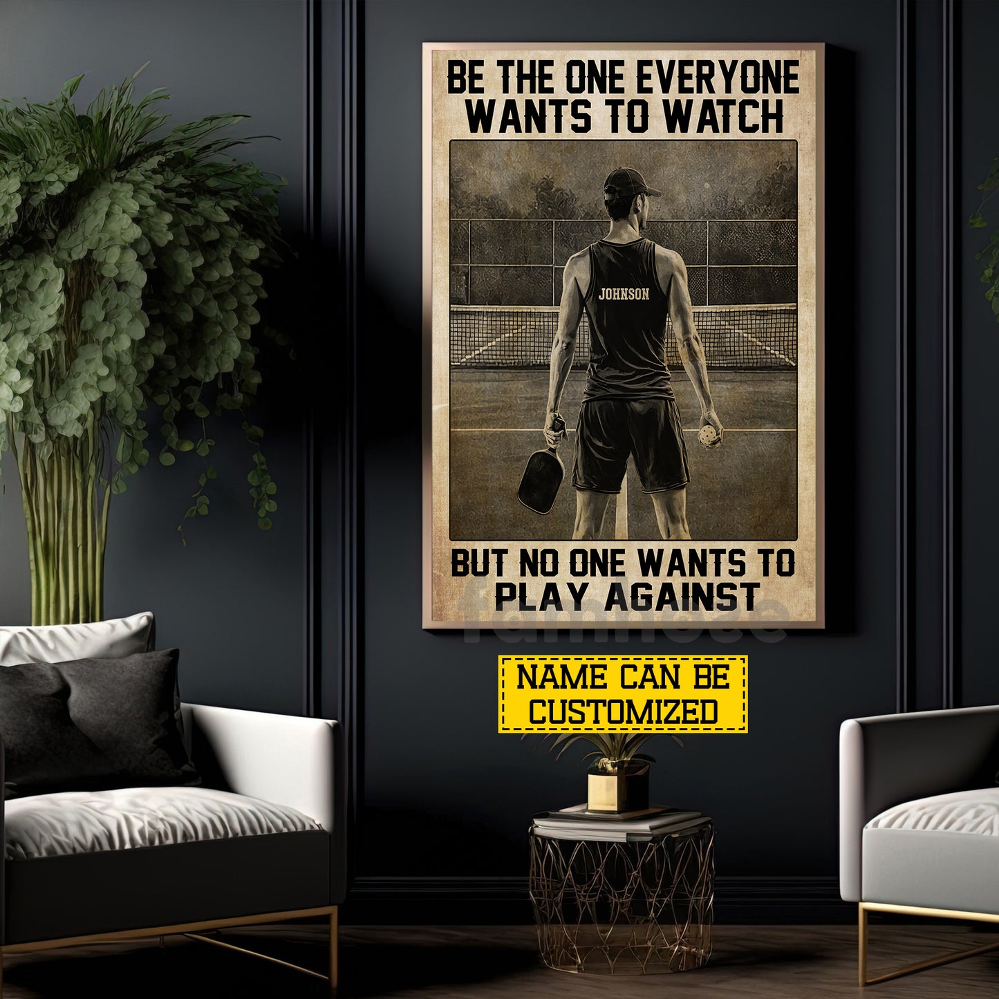 Personalized Pickleball Boy Canvas Painting, Be The One Everyone Wants To Watch Sport Wall Art Decor, Poster Gift For Pickleball Lover
