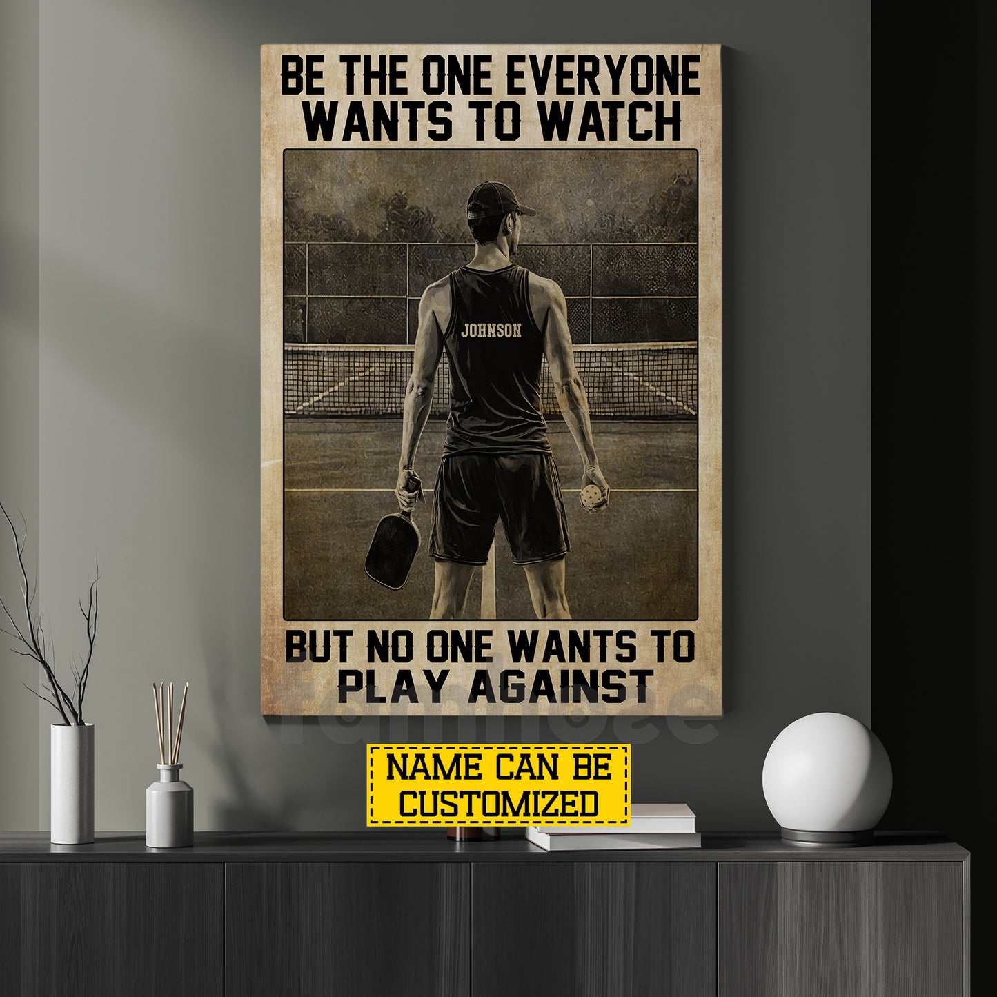 Personalized Pickleball Boy Canvas Painting, Be The One Everyone Wants To Watch Sport Wall Art Decor, Poster Gift For Pickleball Lover