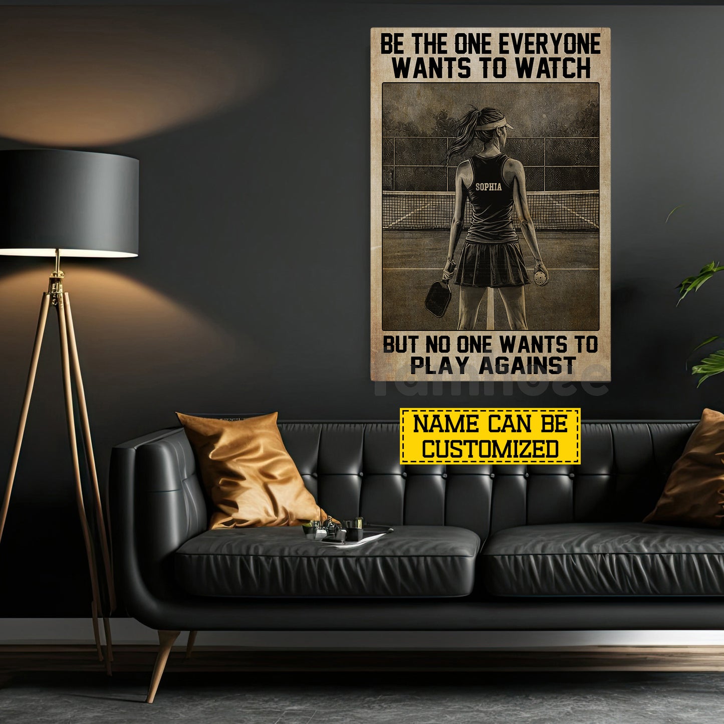 Personalized Pickleball Girl Canvas Painting, Be The One Everyone Wants To Watch Sport Wall Art Decor, Poster Gift For Pickleball Lover