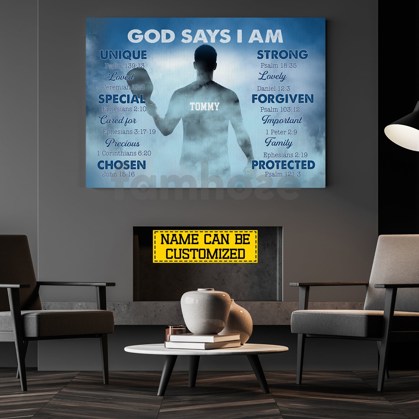 Personalized Pickleball Man Canvas Painting, God Says I Am Sport Wall Art Decor, Poster Gift For Christian, Pickleball Lover