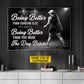Personalized Pickleball Girl Canvas Painting, It's Not About Being Better Than Someone Else Sport Wall Art Decor, Poster Gift For Pickleball Lover