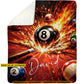 Personalized Billiards Fleece Blanket, Fiery 8 Ball Break Shot Woven Blanket, Sherpa Blanket Gift For Billiard Lover