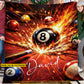 Personalized Billiards Fleece Blanket, Fiery 8 Ball Break Shot Woven Blanket, Sherpa Blanket Gift For Billiard Lover