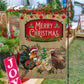 Merry Christmas Chickens Wearing Hats, Chicken Xmas Garden Flag & House Flag, Christmas Flag Gift For Chicken Lovers