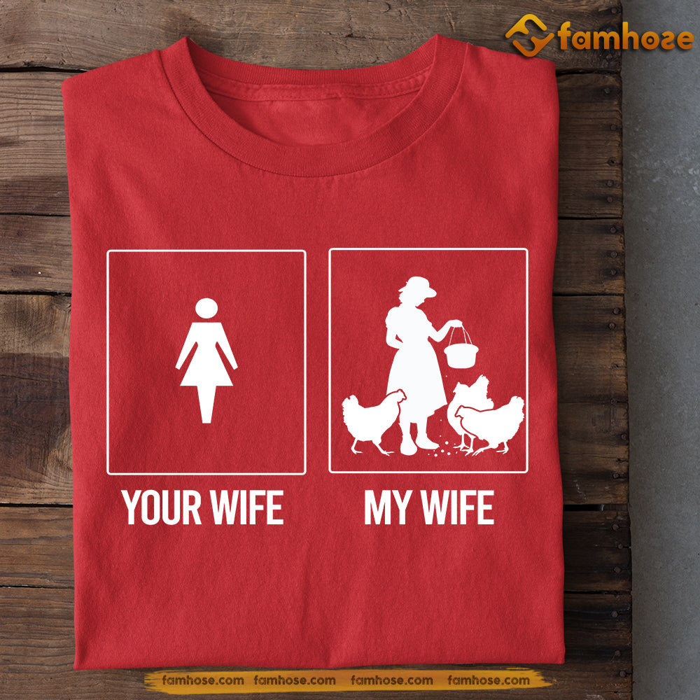 Funny Valentine's Day Chicken T-shirt, Your Wife My Wife, Valentines Gift For Her, Gift For Chicken Lovers, Chicken Tees, Farmers Tees