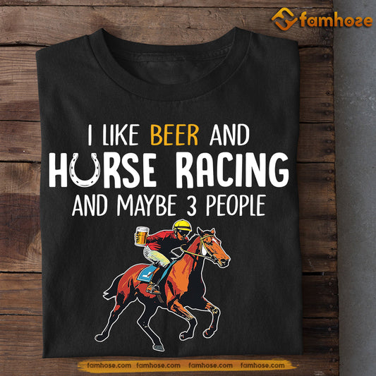 Kentucky Derby Day Horse Racing T-shirt, Beer Horse Racing 3 People, Gift For Horse Racing Lovers