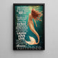 Motivational Mermaid Canvas Painting, Today Is A Good Day To Have A Great Day Wall Art Decor, Poster Gift For Mermaid Lover
