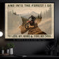 Dirt Bike Canvas Painting, And Into The Forest I Go Wall Art Decor, Poster Gift For Motocross Lovers
