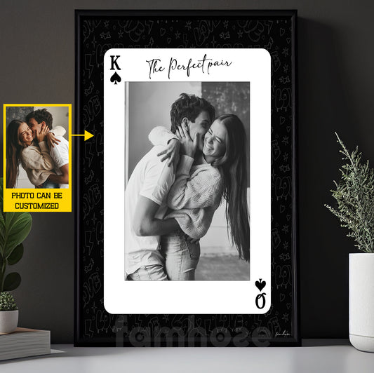 Vintage Personalized Couple Canvas Painting, The Perfect Pair Wall Art Decor, Poster Gift For Couple