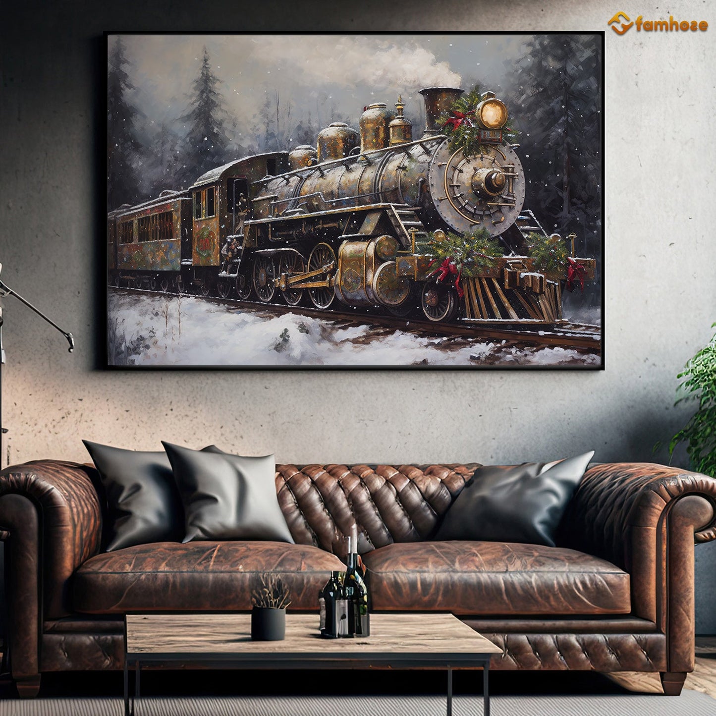 A Train Full Of Hope On Christmas Eve, Christmas Canvas Painting, Xmas Wall Art Decor - Poster Gift