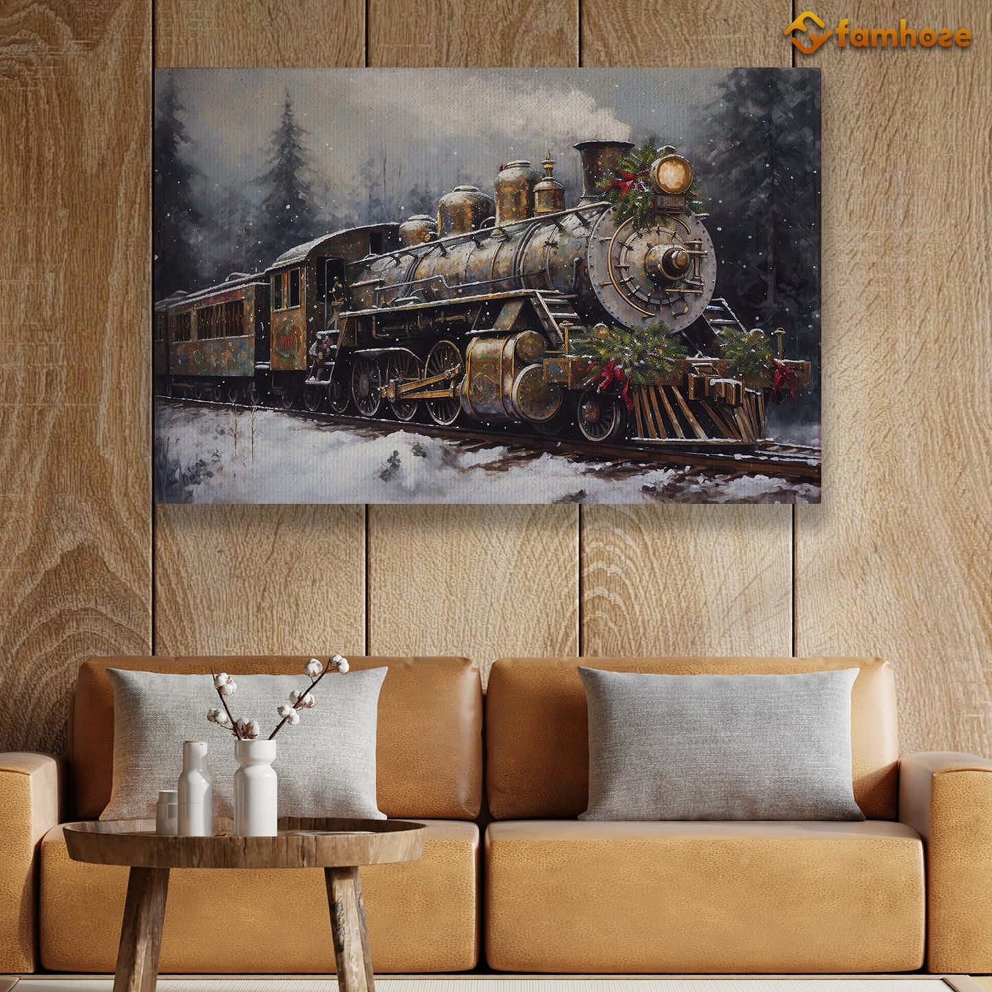 A Train Full Of Hope On Christmas Eve, Christmas Canvas Painting, Xmas Wall Art Decor - Poster Gift