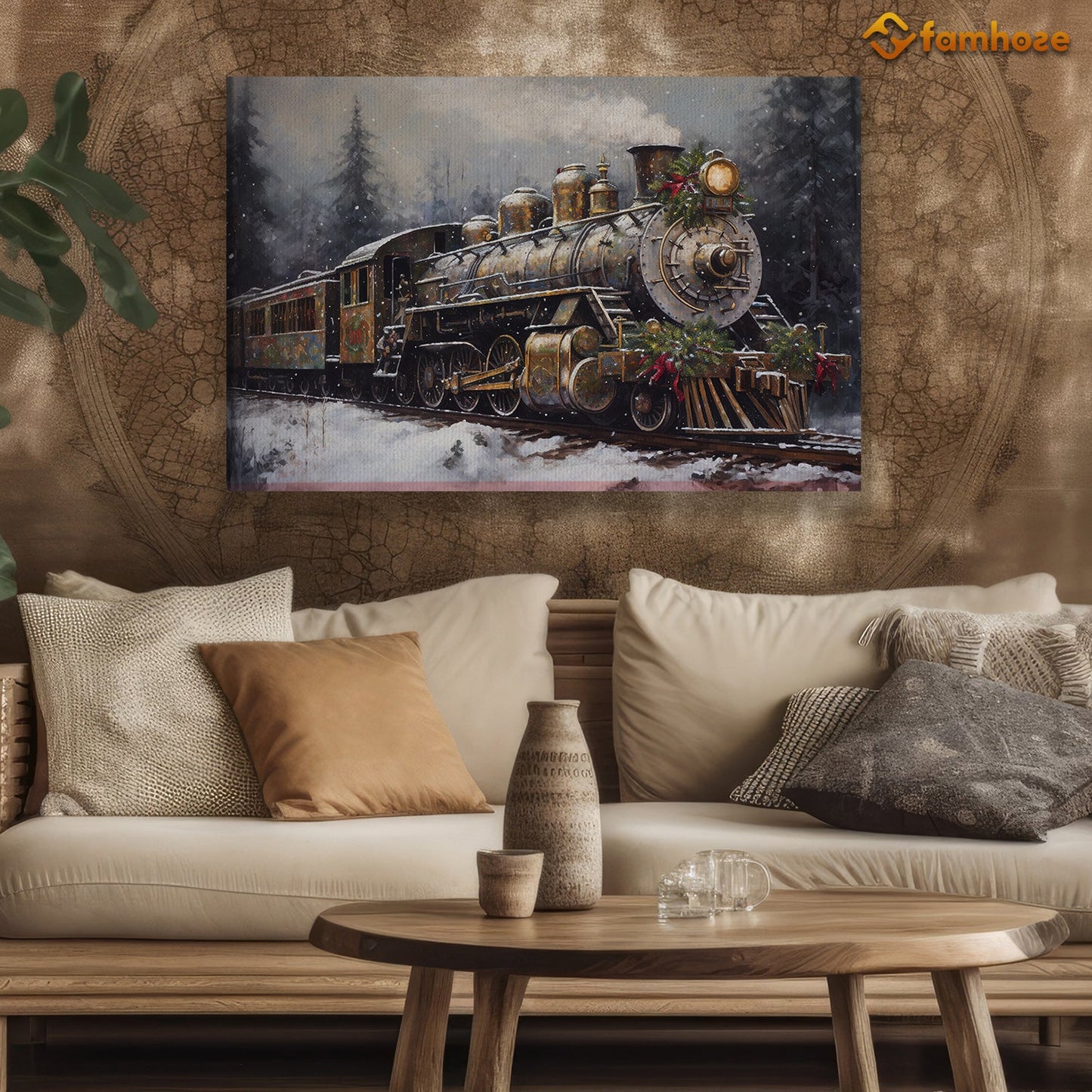 A Train Full Of Hope On Christmas Eve, Christmas Canvas Painting, Xmas Wall Art Decor - Poster Gift