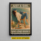 Personalized Reading Girl Canvas Painting, Just A Girl Who Loves Books Wall Art Decor, Poster Gift For Book Lover