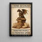 Funny Dragon & Reading Canvas Painting, I Read Because Roasting People Is Frowned Upon Wall Art Decor, Poster Gift For Book Lover