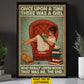 Funny Personalized Reading Girl Canvas Painting, Once Upon A Time Wall Art Decor, Poster Gift For Book Lover