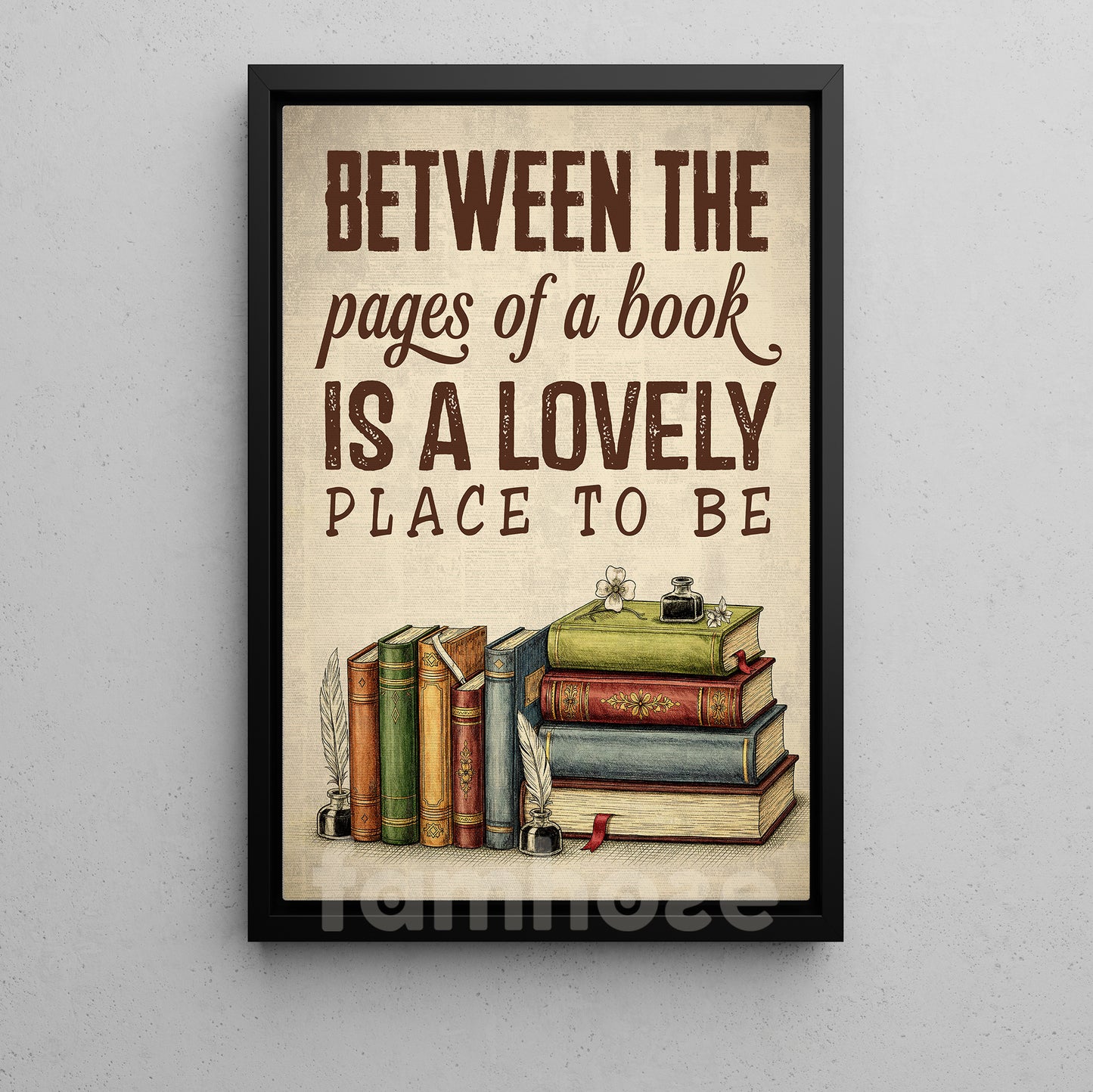 Reading Canvas Painting, Between The Pages Of A Book Wall Art Decor, Poster Gift For Book Lover