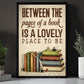 Reading Canvas Painting, Between The Pages Of A Book Wall Art Decor, Poster Gift For Book Lover