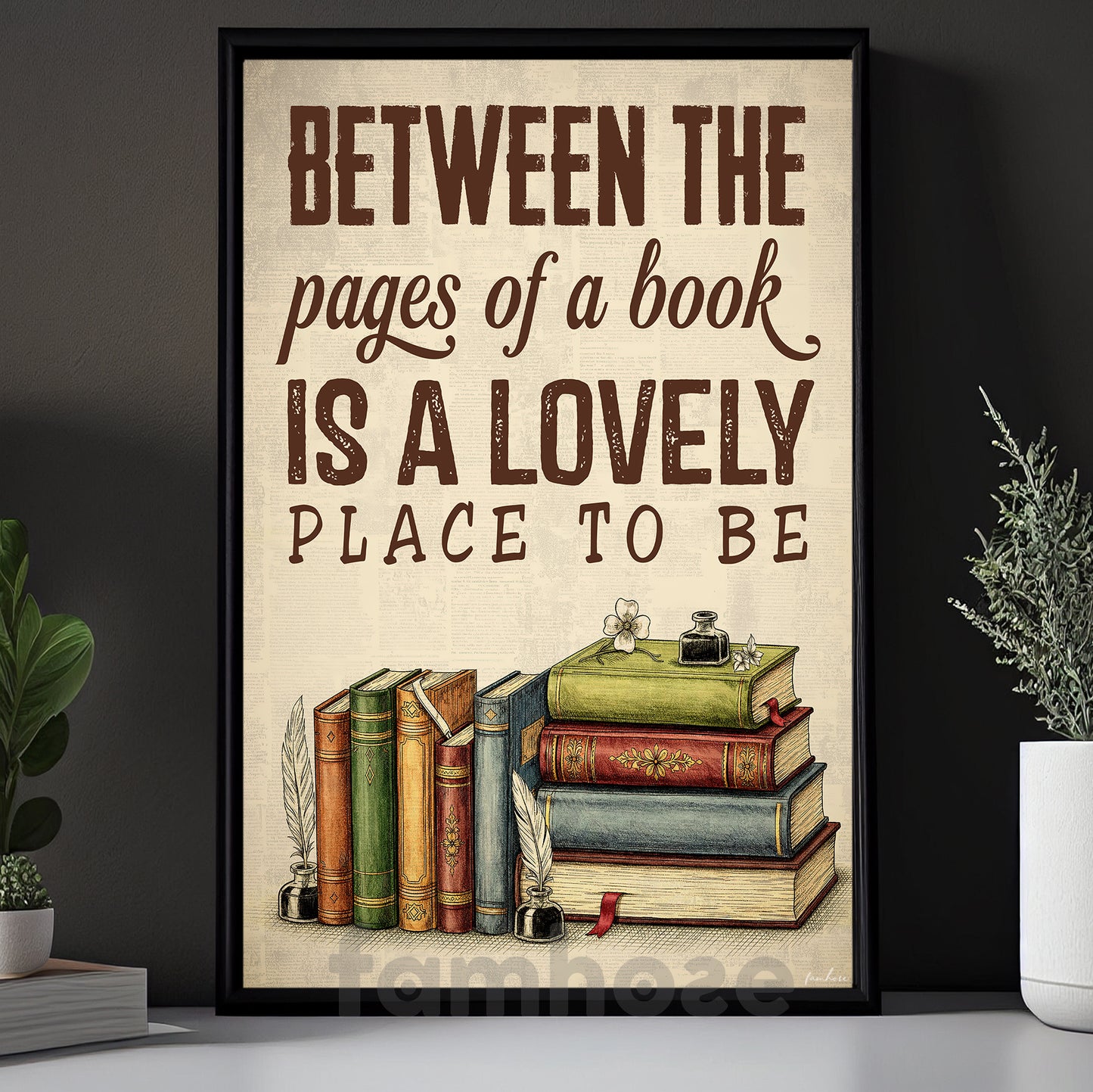 Reading Canvas Painting, Between The Pages Of A Book Wall Art Decor, Poster Gift For Book Lover