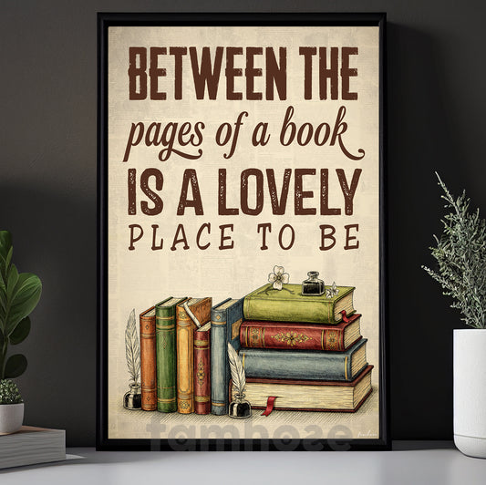 Reading Canvas Painting, Between The Pages Of A Book Wall Art Decor, Poster Gift For Book Lover