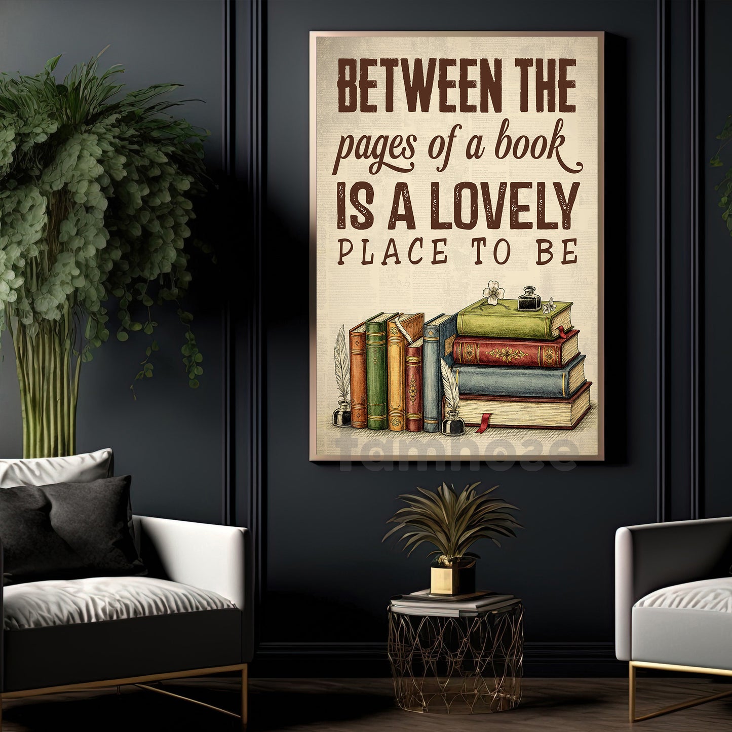 Reading Canvas Painting, Between The Pages Of A Book Wall Art Decor, Poster Gift For Book Lover