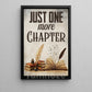 Funny Reading Canvas Painting, Just One More Chapter Wall Art Decor, Poster Gift For Book Lover