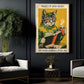 Reading Cat Canvas Painting, Wake Up And Read Wall Art Decor, Poster Gift For Book Lover, Cat Lover